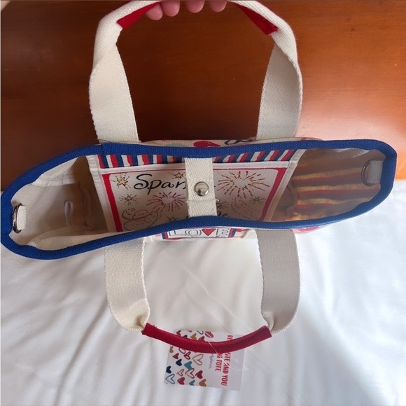 NWT BRIGHTON Red White And You Mini Canvas Tote / Crossbody Bag - Picture 11 of 16